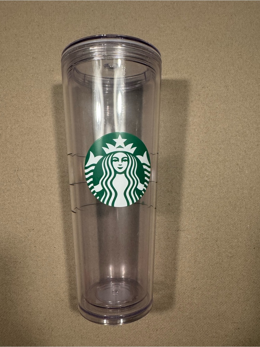 Starbucks Clear Green Logo Tumbler - Transparent Travel Cup no straw